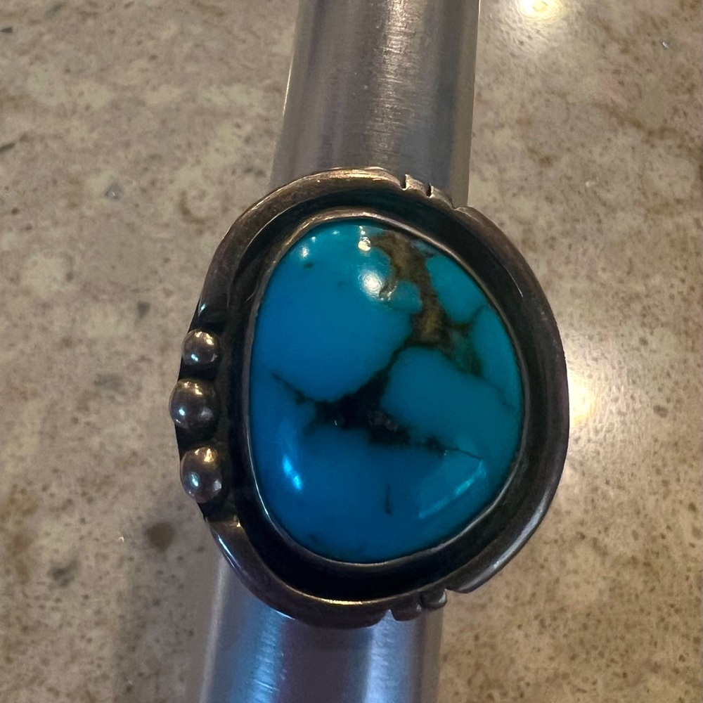Vintage Native Turquoise Ring, size 7